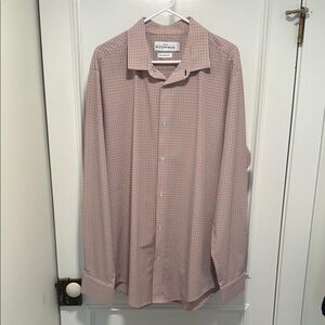 Mizzen+Main Orange and Blue Casual Button Down Shirt